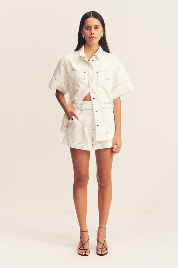 Hana High Waisted Short - Ivory