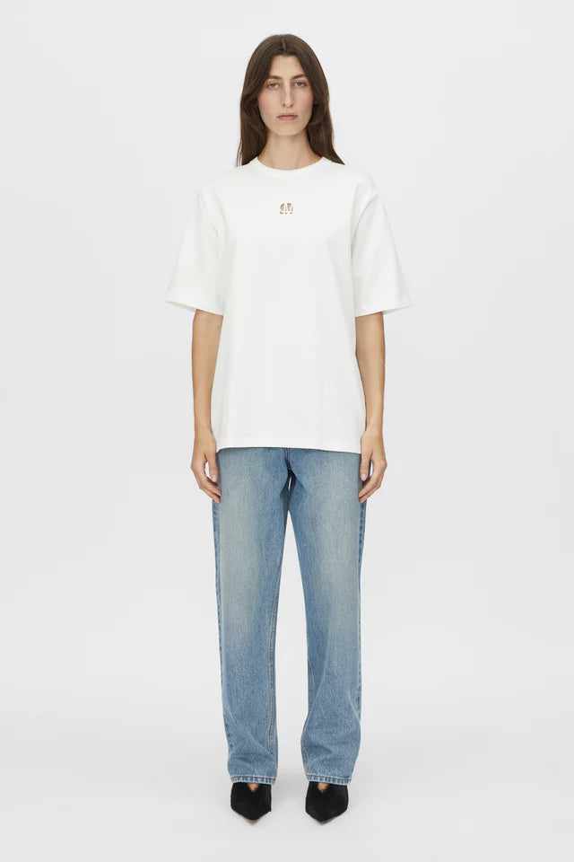 Bloom Embroidered Tee - Soft White