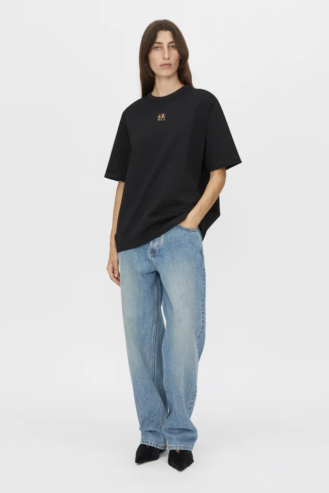 Bloom Embroidered Tee - Black