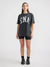 Jessie Oversized Collegiate Tee - Vintage Black