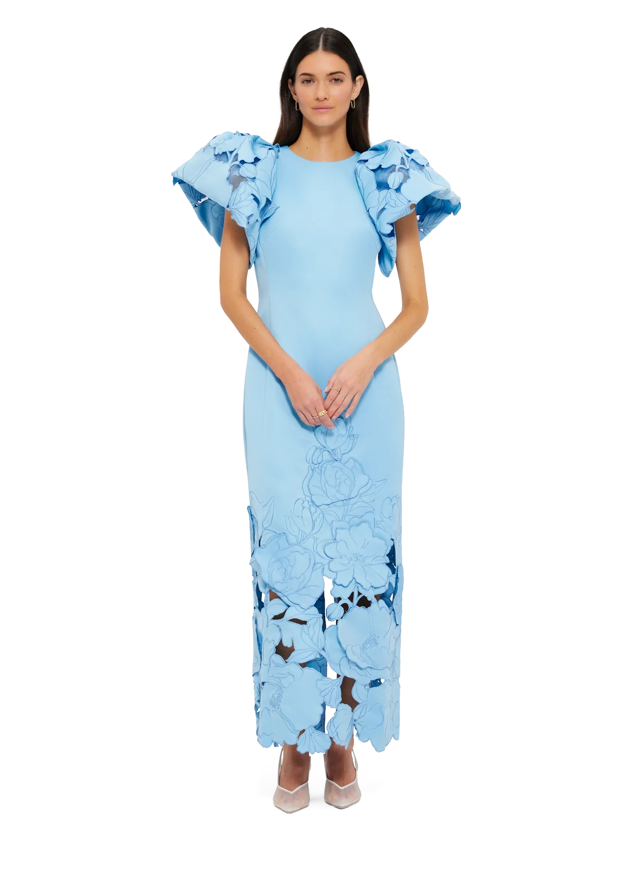 Lucinda Applique Maxi Dress - Cornflower Blue