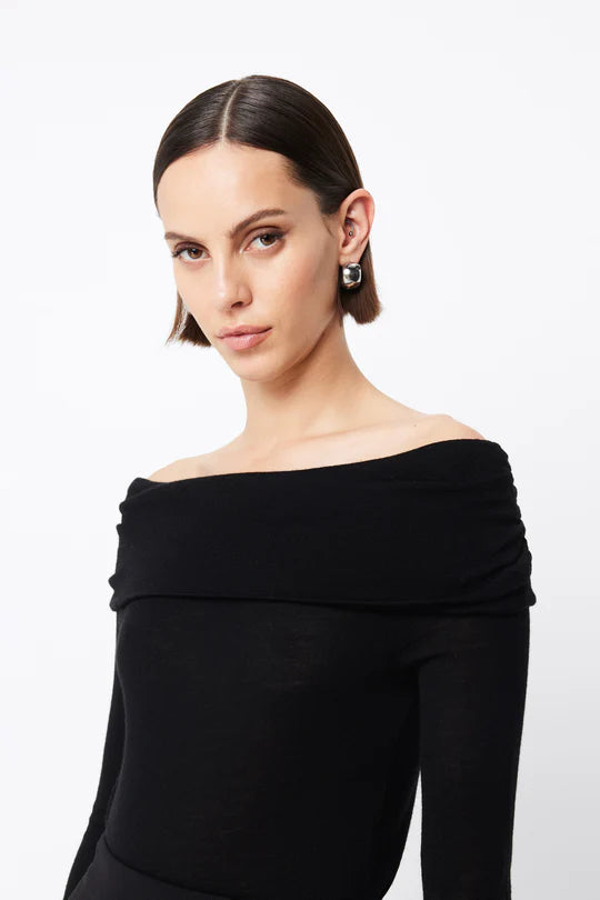 Maine Off Shoulder Top - Black