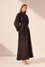 L/S Tiered Shirt Maxi Dress - Black