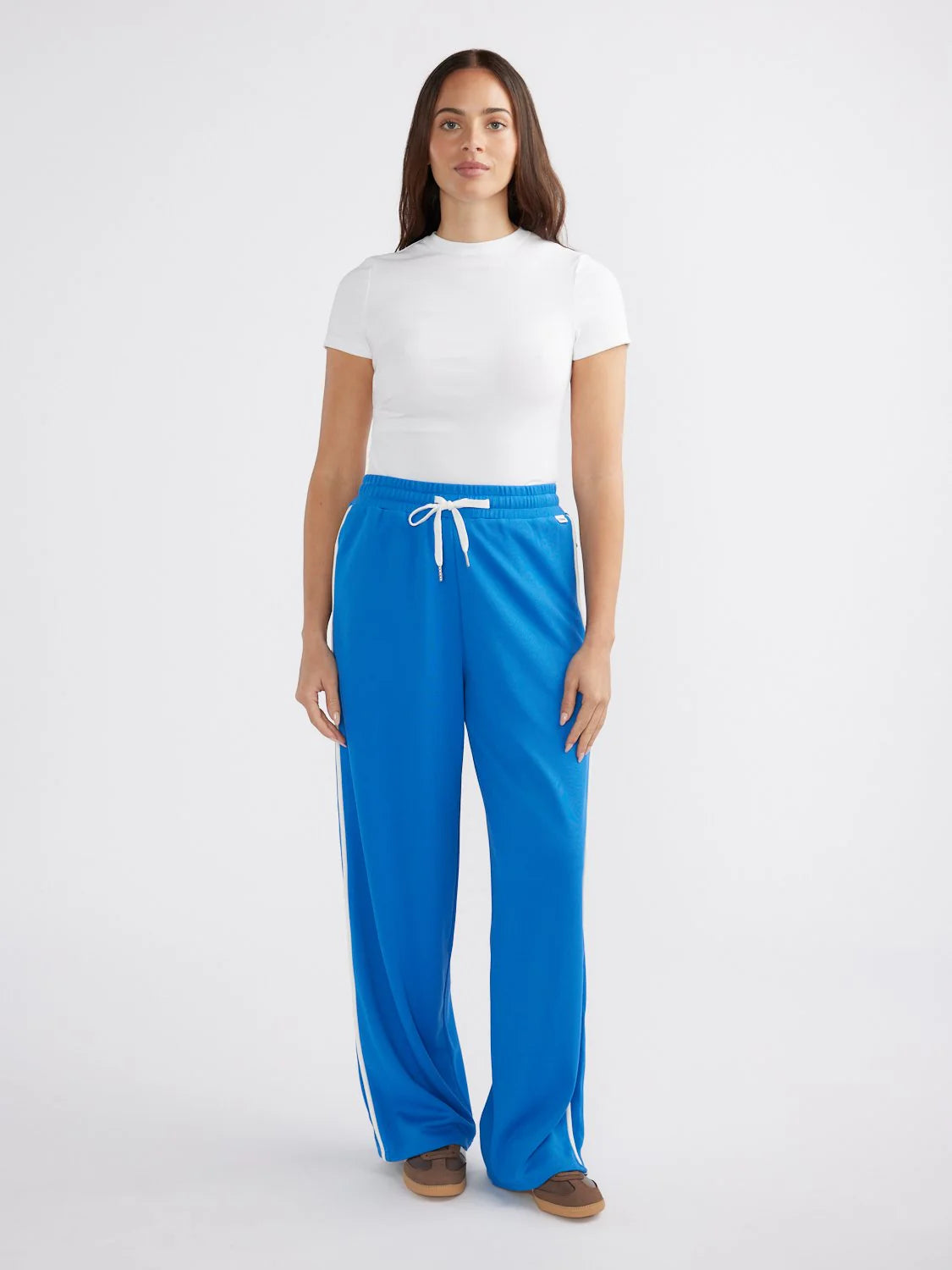 Parker Track Pant - Azure Blue/White