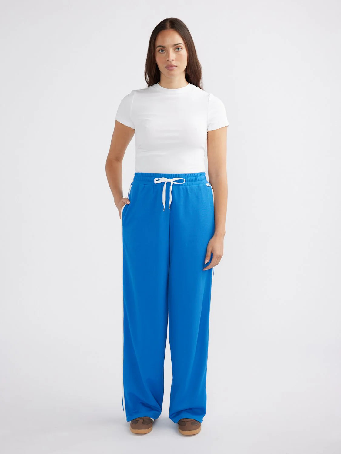 Parker Track Pant - Azure Blue/White