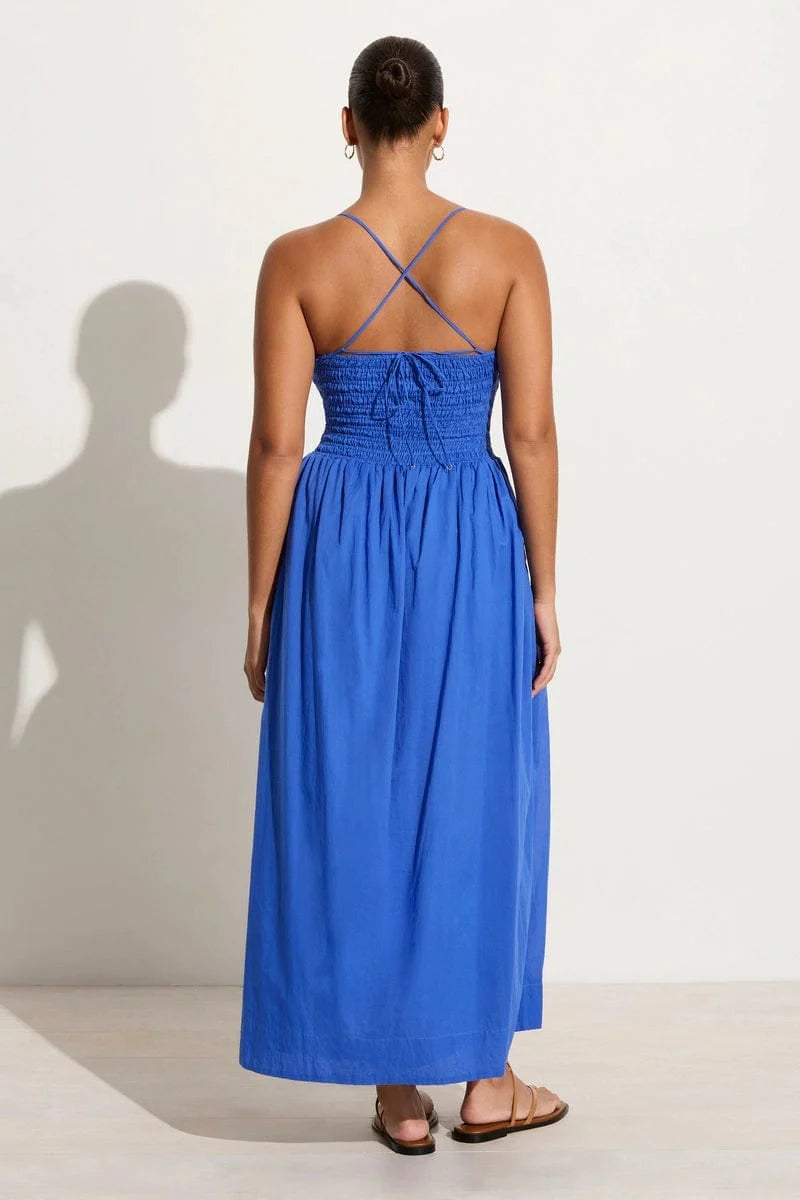 Agolde Midi Dress Sicilian Blue Mali Lane Boutique