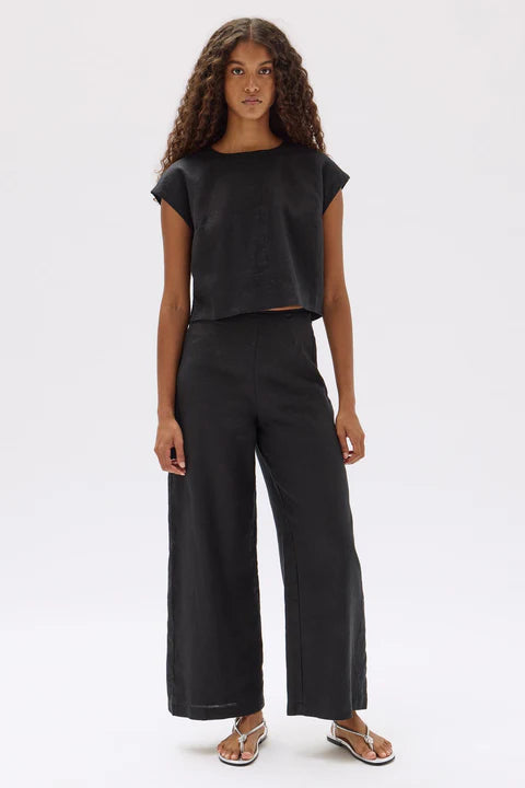 Tori Linen Top - Black