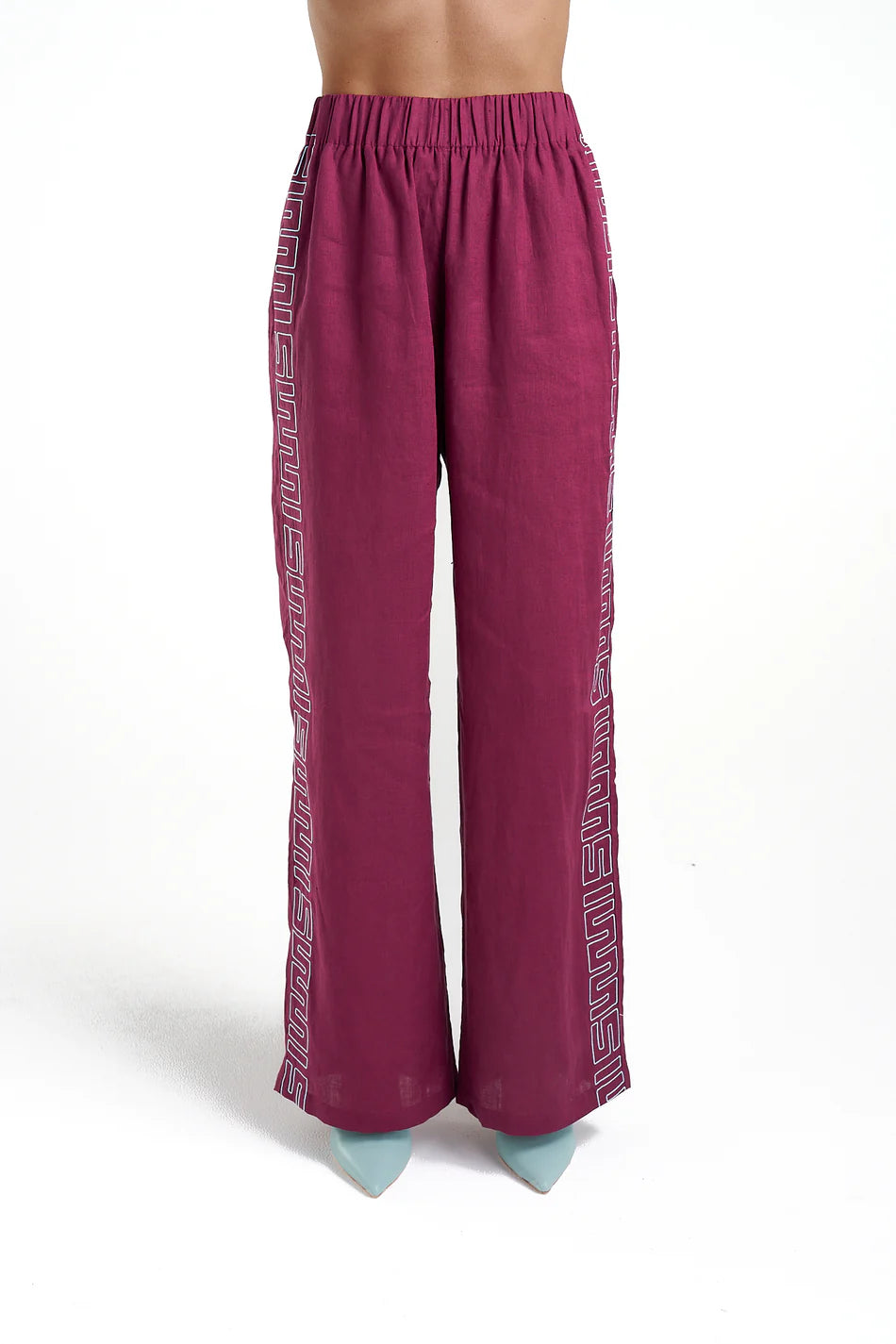 Summi Sig Linen Pant - Plum