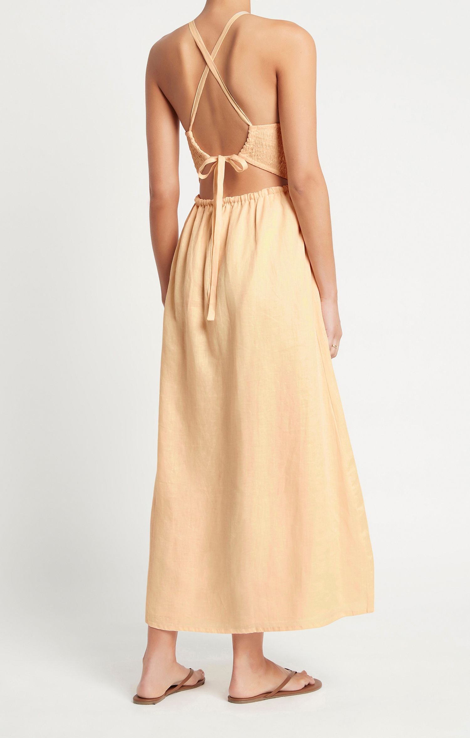 Faithfull Valeria Midi Dress Plain Butter Mali Lane Boutique